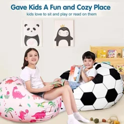 Lukeight Stuffed Animal Storage Bean Bag Chair For Adult And Kids Without Filling, Soccer Stuffed Animal Storage Bean Bag Cover, Soccer Bean Bag Chairs For Adult, (No Beans) XX-Large -Amazon Basics Furniture Shop 51ykxKK17VL