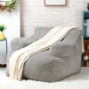 HollyHOME Bean Bag Sofa Chair, 37LB Memory Foam Filled Lounge Arm Puff Chair, Upholstered Single Couch With Washable Cover, Padded Lazy Sofa For Living Room, Bedroom, 32"(D) X34(W) X28(H), Grey