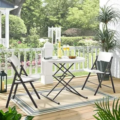 Living And More Commercial Folding Chair, Ergonomic Swiveling Back, Indoor Outdoor Use, 350-Pound Capacity, 1 Pack, White -Amazon Basics Furniture Shop 610dWF1wVkL