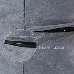 WhatsBedding Bean Bag Chairs For Teens, Medium Bean Bag Sofa With Memory Foam, Furniture Bag With Soft Dutch Velvet Cover, Grey, 3 Foot -Amazon Basics Furniture Shop 613e1rYPNCS