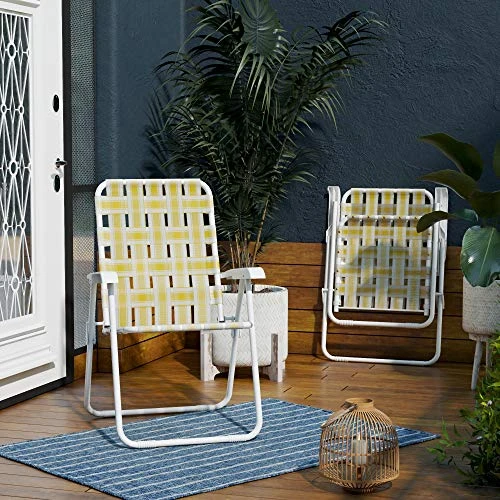 Novogratz Poolside Gossip Collection, Priscilla Folding Chairs, 2-Pack, Yellow 2 Novogratz Poolside Gossip Collection, Priscilla Folding Chairs, 2-Pack, Yellow - Image 2