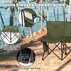 AOTIFARM Portable Sports Bench 4 Seat Folding Camping Chairs Team Sideline Bench Lawn Chairs Heavy Duty With Removable Seat Green XH4Y1A Folding Chairs -Amazon Basics Furniture Shop 61HQbmibydL