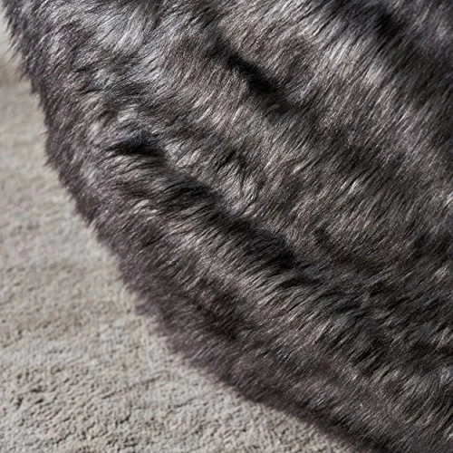 Christopher Knight Home Laraine Furry Glam Black And White Streak Faux Fur 3 Ft. Bean Bag 3 Christopher Knight Home Laraine Furry Glam Black And White Streak Faux Fur 3 Ft. Bean Bag - Image 3