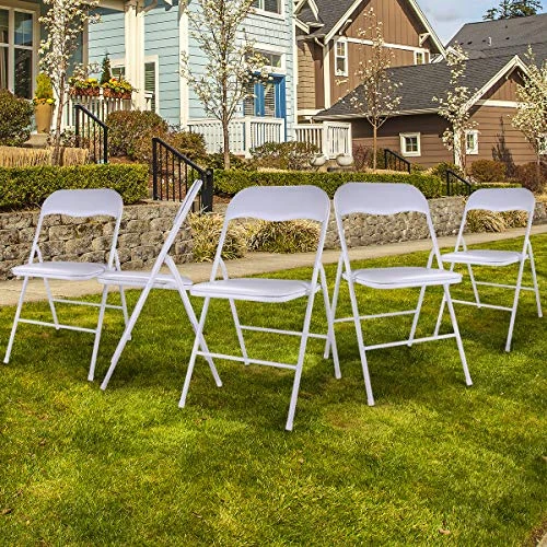 LAZYMOON 5-Pack Plastic Folding Chairs Wedding Banquet Seat Premium Party Event Chair White 2 LAZYMOON 5-Pack Plastic Folding Chairs Wedding Banquet Seat Premium Party Event Chair White - Image 2