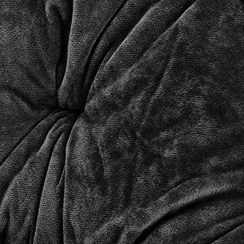 MDesign Urban Papasan Folding Moon Chair - Large Saucer UFO Chair With Collapsible Metal Frame - Fuzzy Foldable Dish Seat For Home Office, Living Room, Dorm Room, And Bedroom - Black 2 MDesign Urban Papasan Folding Moon Chair - Large Saucer UFO Chair With Collapsible Metal Frame - Fuzzy Foldable Dish Seat For Home Office, Living Room, Dorm Room, And Bedroom - Black - Image 2