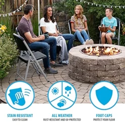 LIFETIME Commercial Grade Folding Chairs, 4 Pack,Plastic, Black/Silver -Amazon Basics Furniture Shop 61mfbBGpgXS