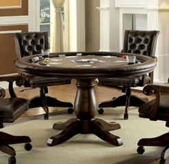 HOMES: Inside + Out IDF-GM347-T Citrine Poker Card Game Table, Brown