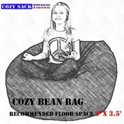 Cozy Sack, , Small Cozy Foam Bean Bag Chair, BLACK