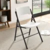Living And More Commercial Folding Chair, Ergonomic Swiveling Back, Indoor Outdoor Use, 350-Pound Capacity, 1 Pack, White